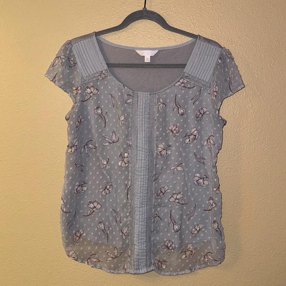 Lauren Conrad floral blouse in purple